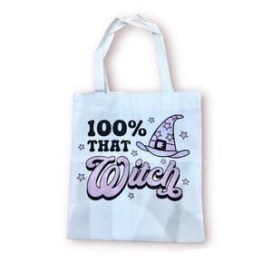 100% That Witch Canvas Tote Bag Handmade
